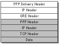 Figure 7: - IP datagram Containing Encrypted PPP packet as created by PPTP